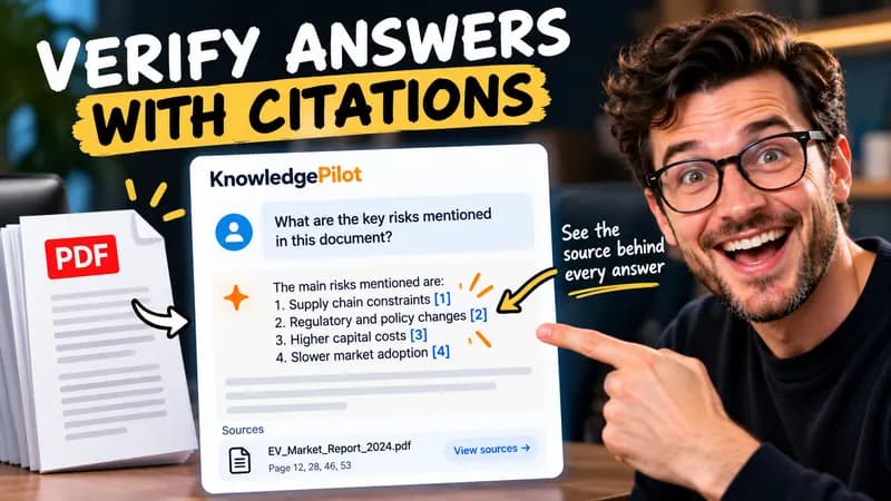 Verify document answers with numbered citations | KnowledgePilot