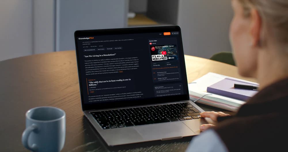 Video analysis and source player open on a laptop at a desk, by KnowledgePilot