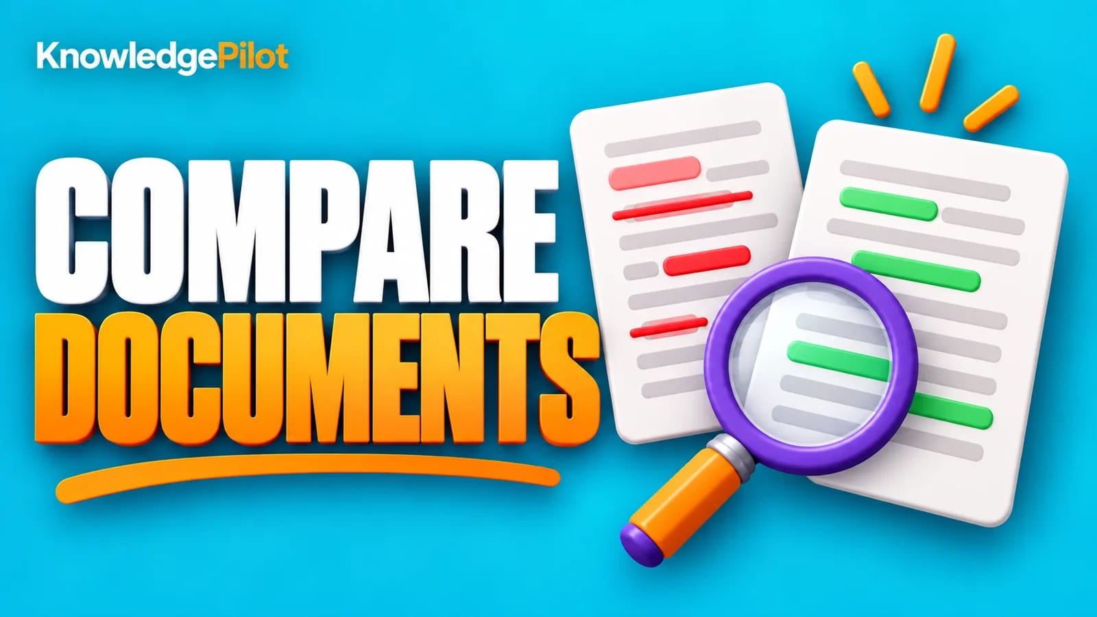 Compare Word documents with deleted text and added passages highlighted in two revisions.