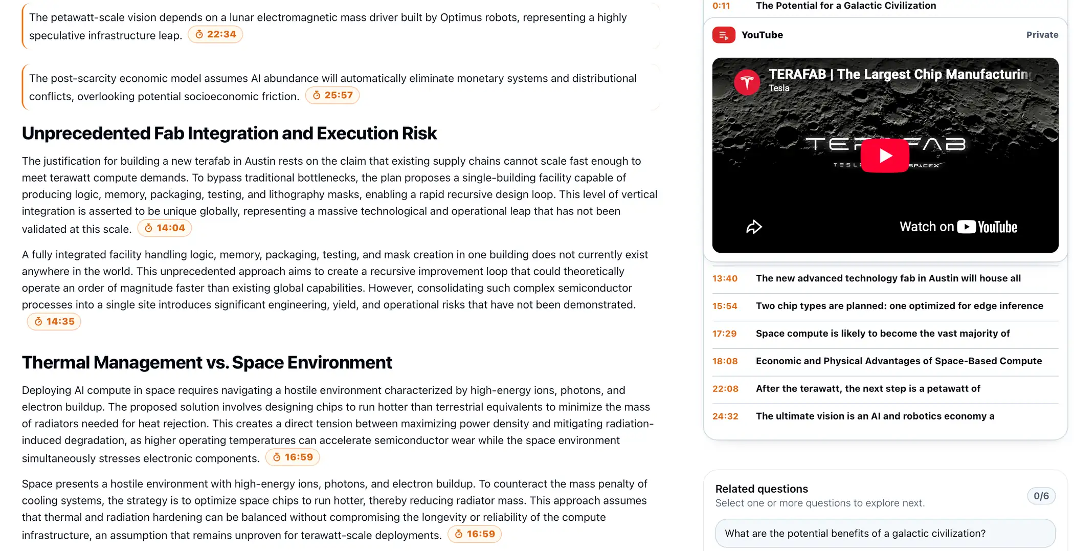 KnowledgePilot video analysis with cited answers and clickable source timestamps