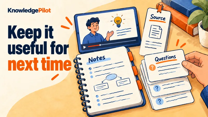Educational video, source reference, study notes and review questions kept together for later use.